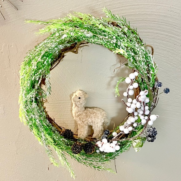 Winter wonderland snow lama wreath! - Picture 6 of 9